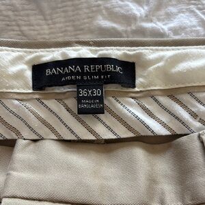 Banana Republic tan Aiden Slim Fit Trousers